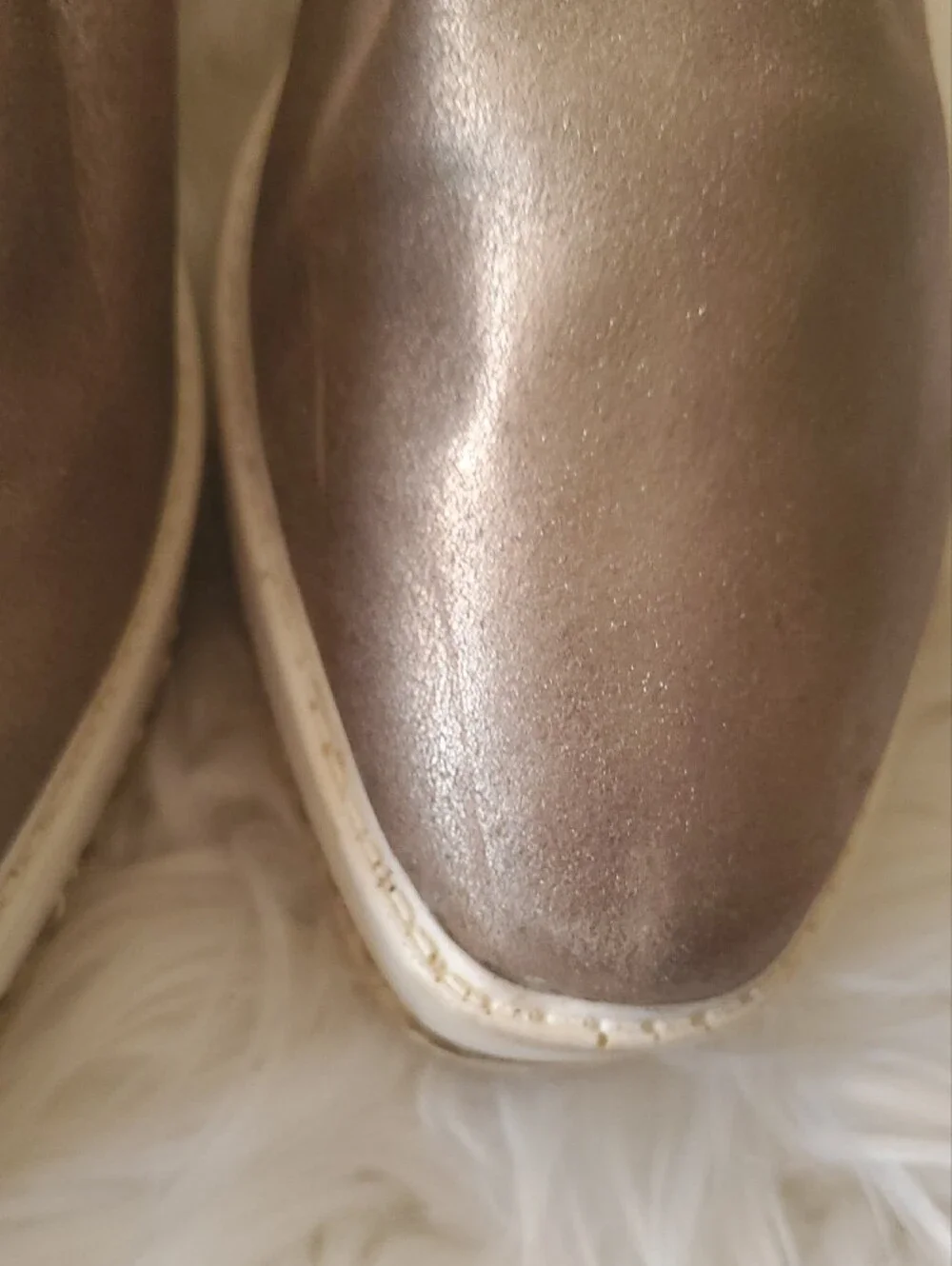 Karl Lagerfeld Metallic Bronze Slip-On Platform Loafers with White Midsole 6.5